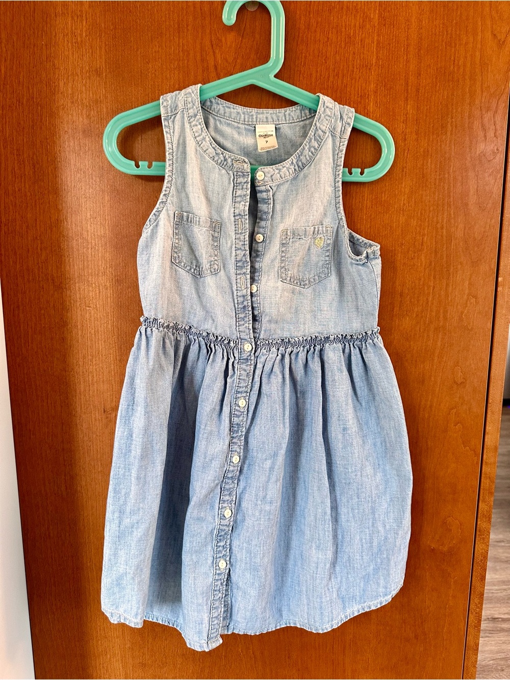 OshKosh B'gosh Light Blue Denim Button-Up Sundress